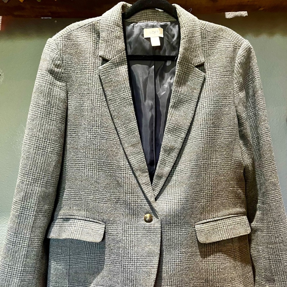Loft Women’s Gray Wool Blazer - Size 16
